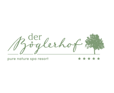 Hotel Böglerhof, Schrift und Logo, grüner Baum