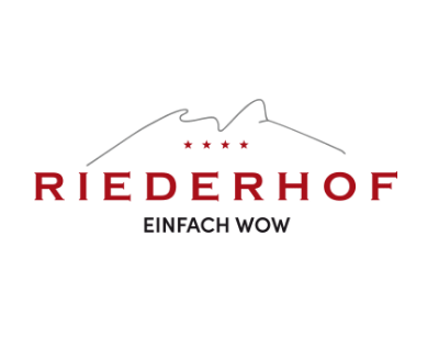 Hotel Riederhof, Logo und Schrift, Skizze Berg