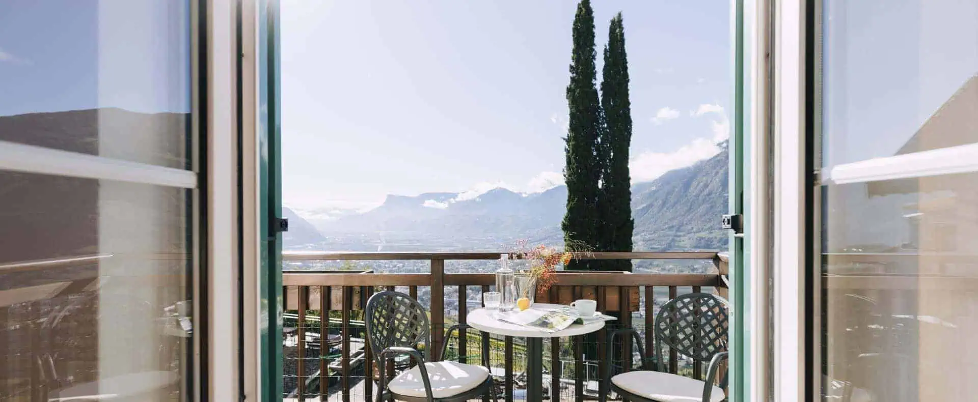 Herrliche Aussicht im Mair am Ort, Balkon / Terrasse. (c) Benjamin Pfitscher