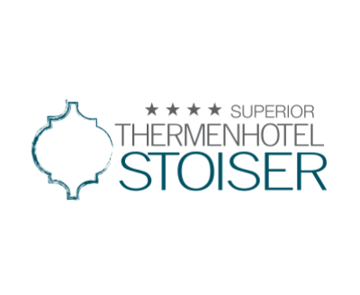 Thermenhotel Stoiser, Logo und Schrift, blaue Form