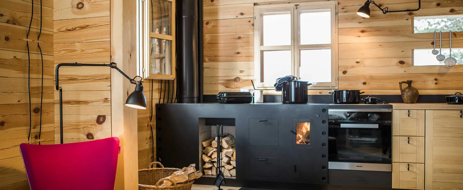 Küche, Backen, Kochen, Ofen, Herd, Kochmöglichkeit, Essen, Sitzen, Entspannen, Ausblick, Feuer
