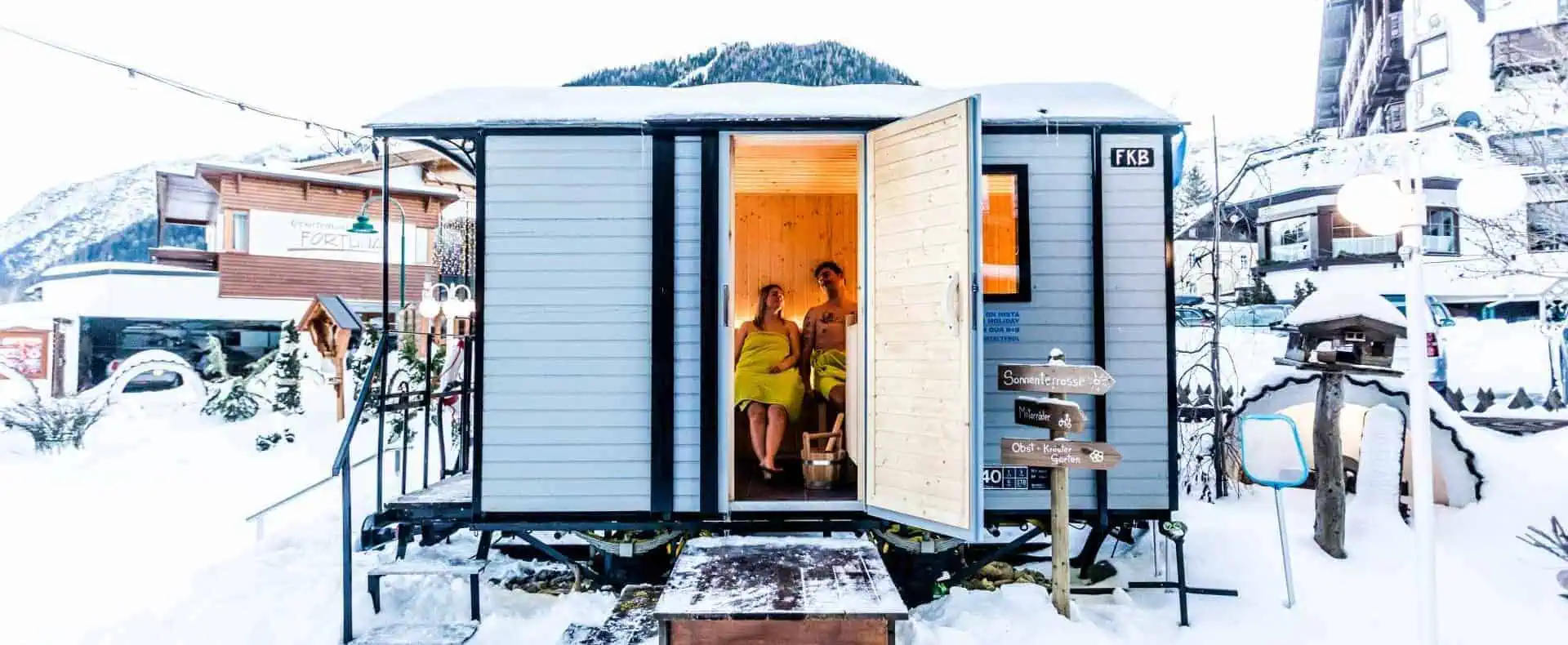 Containersauna im Winter