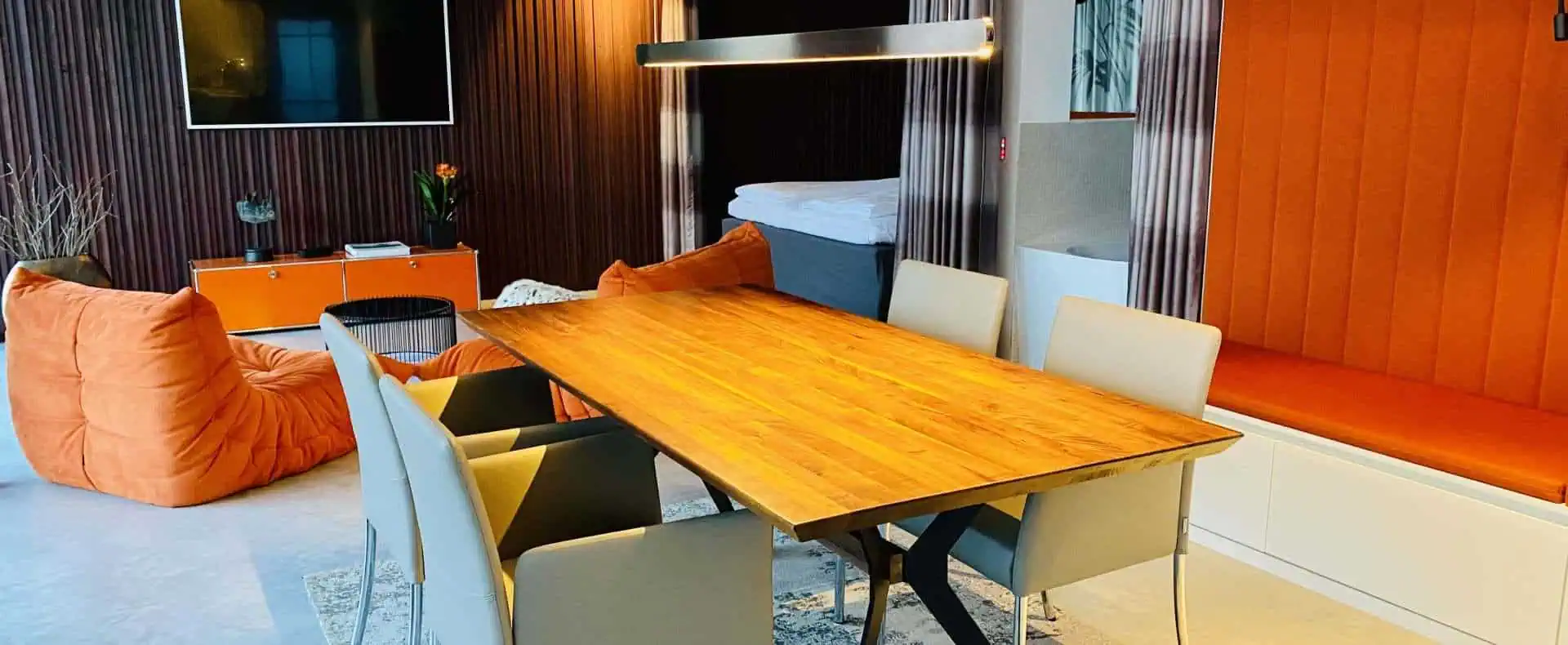 Ess/Wohnbereich, Orange Lounge, Apartment 1