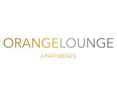 Orange Lounge Apartments Logo, Farbverlauf Orange und Grau