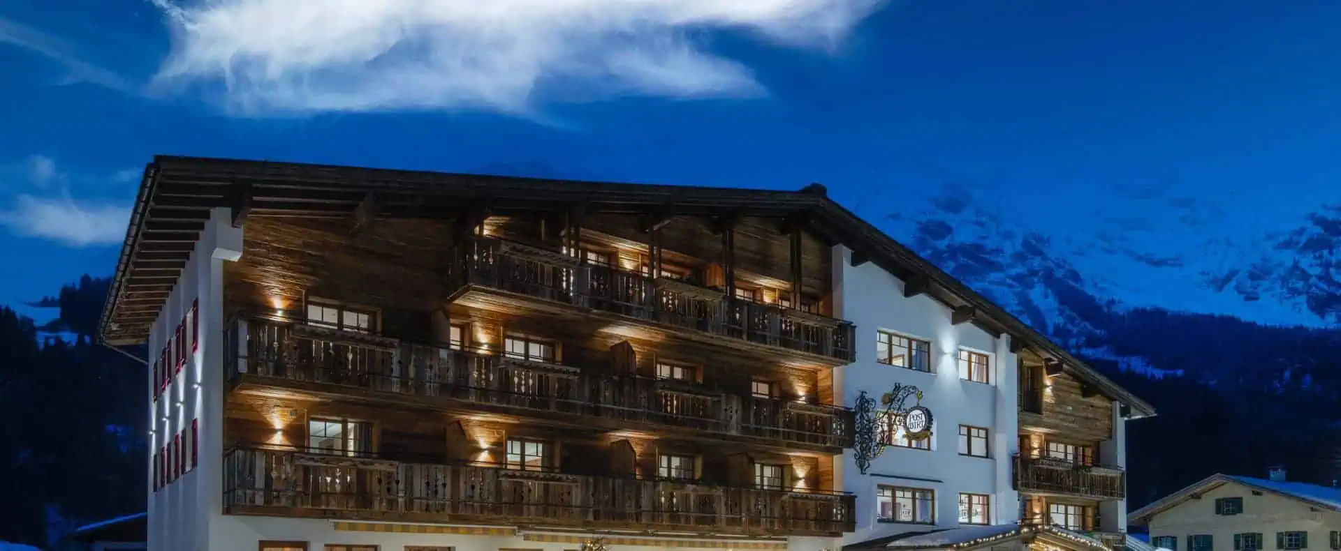 Lechquell Hotel Post Steg, Aussenansicht Winter