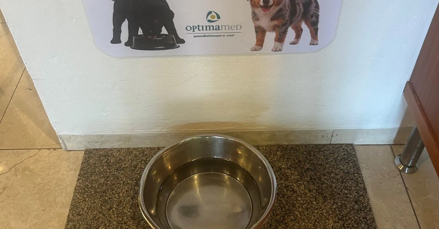 Urlaub mit Hund im Gesundheitsresort Optimamed St. Josef in Salzburg / zertifiziert hundefreundliches Hotel in Österreich